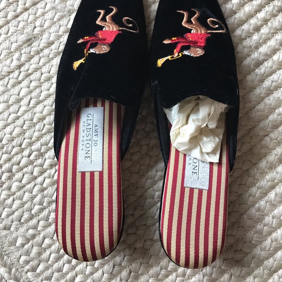 Amy Jo Gladstone Black Velvet Mules Sz 5 - Picture 7 of 10